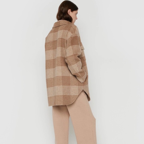 SOLD Oak + Fort PLAID WOOL BLEND SHACKET - Picture 3 of 9